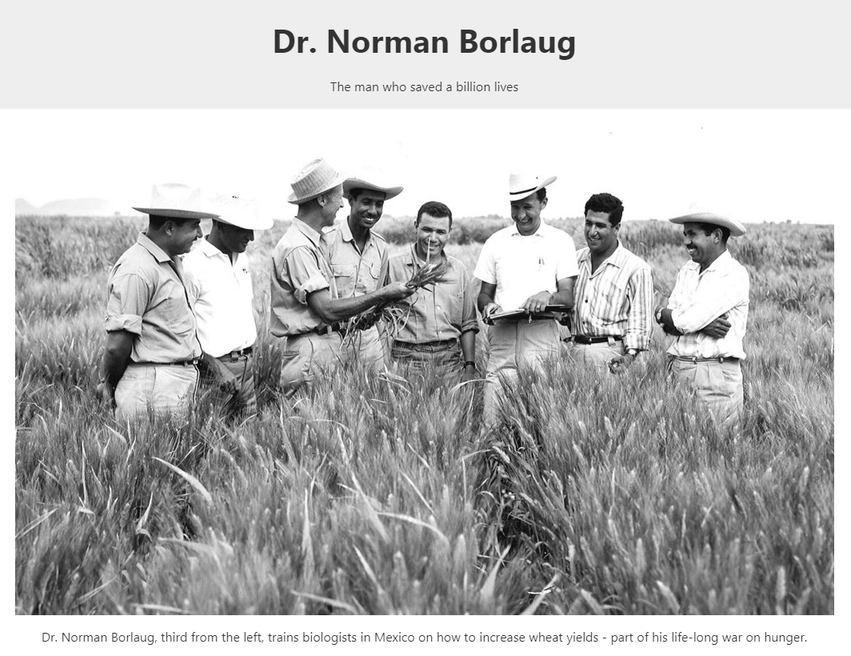 A tribute to the great Dr. Norman Borlaug.