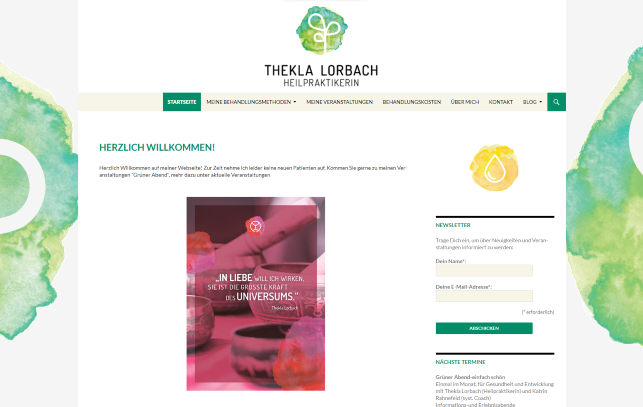 Worpress site for a naturopath in Berlin.